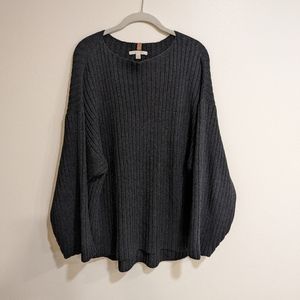 Lunya Thick Ribbed Sweater Pima in Dark Charcoal XS/S